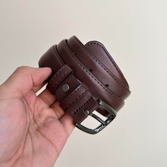 vintage brown american western simple design belt - Picture 5 of 7